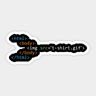 HTML Funny Shirt Design Sticker